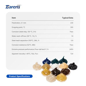 จาระบีทนแรงดันสูง Barens FT-7014-1 ป้องกันการสึกหรอ NLGI-3 <span class=keywords><strong>2450N</strong></span> ป้องกันการล้างออกด้วยน้ำ น้ำมันหล่อลื่นอุตสาหกรรม -20 องศาเซลเซียสถึง 200 องศาเซลเซียส - Product Image 3