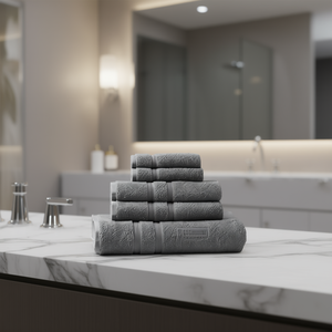 Juego de toallas de baño Db Luxury de 6 piezas, 100% algodón turco, bordado jacquard, secado rápido, para el hogar, hotel, baño - Product Image 2