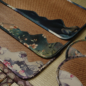 Tapis à thé ovale en rotin avec design zen, tissu antidérapant pour accessoires de cérémonie du thé - Product Image 4