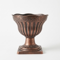 Vas Pedestal Plastik Antik Rustic, Pot Tanaman Klasik Gaya Vintage, Pot Bunga Taman