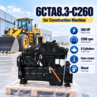 Moteur diesel SCDC Cums 6CTA8.3-C260 260HP 2200RPM 4 temps 6 cylindres refroidi par eau pour machines de construction, bulldozers