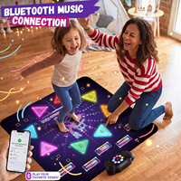 Tapis de danse amélioré avec Bluetooth et 6 modes de jeu, antidérapant, étanche, avec 8 boutons, rechargeable, lumineux, pour enfants