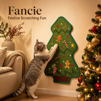 Tapis à gratter pour chat en sisal en forme de sapin de Noël, à fixer au mur, auto-adhésif, protection de meubles pour animaux, décoration intérieure