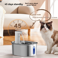 Distributeur d'eau pour chat en acier inoxydable 304, sans fil, double alimentation, circulation automatique, filtration, grande capacité, pour chats et chiens