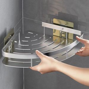 Étagère de rangement pour salle de bain Bf, 3 niveaux, en aluminium, avec ventouse murale, pour articles de toilette, ustensiles de cuisine - Product Image 1