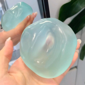 ลูกบอลบีบคลายเครียดทำมือจากน้ำมันมะพร้าวสีฟ้ามิ้นท์ บีบแล้วคืนตัวช้า ของเล่นบีบ DIY - Product Image 3