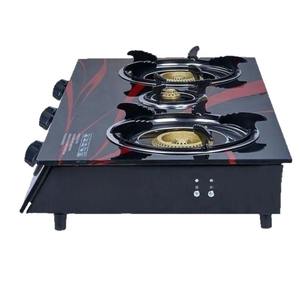 Estufa <span class=keywords><strong>de</strong></span> <span class=keywords><strong>Gas</strong></span> <span class=keywords><strong>para</strong></span> Cocina, Nuevo Diseño, Vidrio Templado Negro, Llama Azul, 5 cm, Económica, Encendido Electrónico, <span class=keywords><strong>para</strong></span> Uso Doméstico y Hotelero - Product Image 1