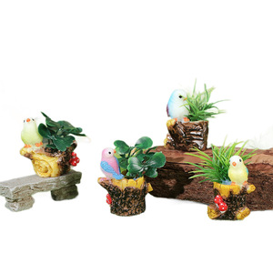Resin Bird And <b>Tree</b> Stump Miniature Landscape Ornament Indoor <b>Outdoor</b> Desktop Decoration Garden Decor Style A B C D - Product Image 5
