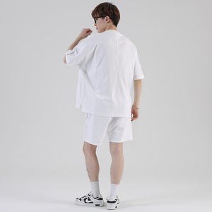 Camiseta de corte cuadrado de gran tamaño para hombre, ropa de calle pesada, hombros caídos, camiseta personalizable con estampado de algodón personalizado Unisex para hombre - Product Image 2