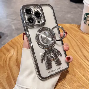 Drop Shipping Astronaut Folding Stand 360 Rotatable Ring Kickstand Mobile Phone Case For IPhone 15 14 13 12 11 Pro Max X XS XR