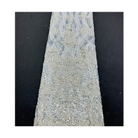 Tissu de dentelle de luxe perlé lourd tissu brodé de perles de paillettes pour robe de soirée de mariage cultivée