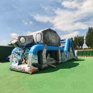 Bâche commerciale en PVC étoile géante longue double voie videur gonflable toboggan sec saut maison guerres parcours d'obstacles - Product Image 2