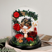 Rosa Eterna en Cúpula de Cristal, Regalo para Mejores Amigos, Cumpleaños, Eventos, Adorno Familiar, Unisex