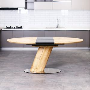 <span class=keywords><strong>Table</strong></span> de salle à manger rectangulaire multifonctionnelle moderne d'intérieur extensible Panneau de bois ovale Design contemporain pour hôtel - Product Image 1