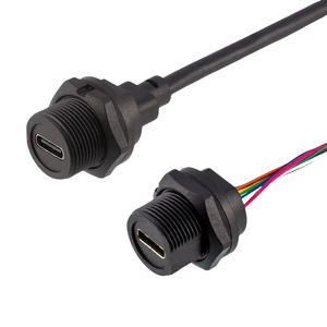 Konektor tahan air berulir E10USB3.0 steker Lurus 1M2M USB3.1 FPC papan soket berulir Tipe C laki-laki ke laki-laki kabel overmold - Product Image 3