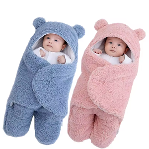 Selimut bedong bayi, bedong beruang mewah untuk bayi 0-6 bulan baru lahir anak laki-laki perempuan