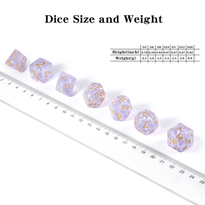 DNDND 7-Piece Polyhedral Resin Gold Glitter <strong>Dice</strong> Set with PE Bag 16mm Size Square Shape for D&amp;D &amp; <strong>Role</strong> <strong>Playing</strong> Games - Product Image 4