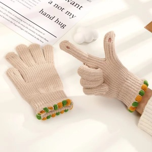 Manufacturer's New Korean Version Winter <b>Gloves</b> Cute Student for <b>Touch</b> <b>Screen</b> Knitted Wool Outdoor Cold Protection Cycling Daily - Product Image 3