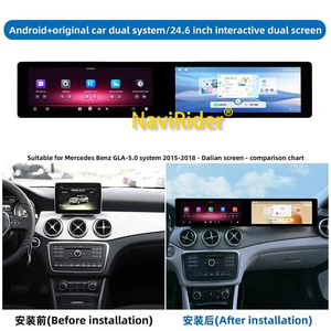 Radio de coche con doble pantalla táctil para Benz GLA CLA Clase A 2015-2018 NTG4.5 NTG5.0 Carplay GPS Navegación Reproductor de video multimedia para automóvil - Product Image 2