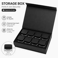 Kit d'emballage magnétique pour concentrés, taille standard, 8 pièces, prêt à expédier, avec bocaux en verre, étiquettes autocollantes pour couvercles et style personnalisé