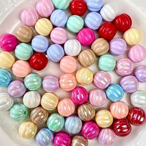 16mm Solid Color <b>Acrylic</b> Pumpkin Bead Earrings Necklace Bracelet Bag Charm Beads DIY Craft <b>Kit</b> - Product Image 3