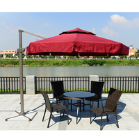 Parasol moderne Goodluck en aluminium imperméable 3x3m avec base en marbre pour l'été, la plage, le jardin, les meubles d'extérieur et l'hôtellerie