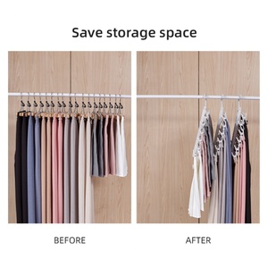 Multi Layer Folding Clothes Dress <b>Hanger</b> Non Slip Plastic Clip Magic <b>Hangers</b> for Pants - Product Image 4