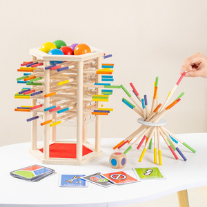 ของเล่นไม้เสริมพัฒนาการแบบมอนเตสซอรี่ รุ่นใหม่ล่าสุด เกมหอกไม้ ห้ามให้ลูกบอลตก ฝึกการจัดหมวดหมู่สี สำหรับเด็ก เด็กชาย เด็กหญิง - Product Image 4