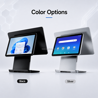 Système de point de vente tout-en-un en aluminium avec double écran 15,6 pouces, Android Windows, caisse enregistreuse avec écran tactile