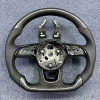 Volante Calefactable y Vibrador de Fibra de Carbono y Gamuza Compatible con Audi 08 TT Sline A6 C7.5 S8 B8 A5 B9 A8 S4 C7 C6 S6 Q3 RS7