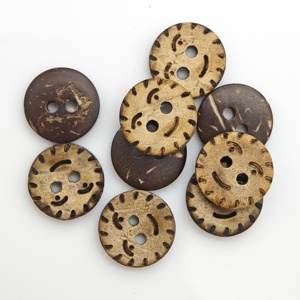 <span class=keywords><strong>Botones</strong></span> de Coco Naturales Biodegradables Sin Plástico con Diseño de Sonrisa de Dibujos Animados Grabados con Láser para Ropa Casual Infantil - Product Image 6