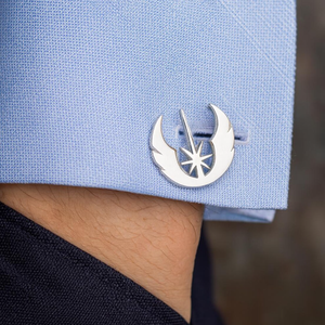 Stainless Steel <strong>Star</strong> <strong>Wars</strong> Jedi Cufflinks 18K Gold Plated Rebel Alliance Symbol Mens <strong>Shirt</strong> Studs Geek Gift - Product Image 2