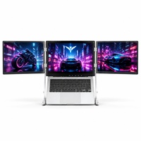 Moniteur portable triple en mode étendu, en alliage d'aluminium, 60 Hz, 5 ms, 15,6 pouces, écran d'extension pour ordinateur portable, pour le personnel de bureau