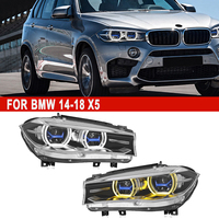Pour BMW 2014-2018 X5 Ensemble de phares F15 Modifié Haut de gamme Laser LED Double couleur Angel Eye Feux de jour