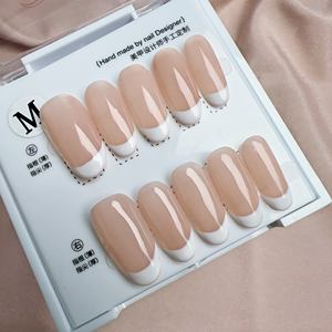 Uñas Postizas Acrílicas Hechas a Mano Estilo Francés, Forma Corta, Cobertura Completa, Proveedor Mayorista - Product Image 2