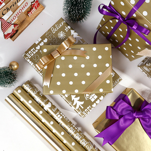 High Quality Wholesale 80g Christmas <b>Yellow</b> Art <b>Paper</b> Tissue 43*300cm Gift Luxury Custom Packaging <b>Wrapping</b> <b>Paper</b> Roll - Product Image 1