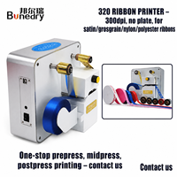 Machine d'impression numérique à chaud 320 pour rubans, 300 dpi, largeur d'impression 32 mm, 120 m/h, sans plaque, USB, pour impression de rubans en satin et d'étiquettes cadeaux