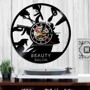 Ingrosso 12 pollici orologio <span class=keywords><strong>da</strong></span> <span class=keywords><strong>parete</strong></span> decorazione <span class=keywords><strong>salone</strong></span> di bellezza decorazione in vinile nero 3D decorazione moderna orologio <span class=keywords><strong>da</strong></span> <span class=keywords><strong>parete</strong></span> con luci a LED - Product Image 2