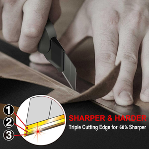 Chất lượng cao Sharp Cutter an toàn tiện ích dao Snap Blade 18 mét hộp thép Carbon phong cách đóng gó<span class=keywords><strong>i</strong></span> chiếc nhự<span class=keywords><strong>a</strong></span> gó<span class=keywords><strong>i</strong></span> 10 cá<span class=keywords><strong>i</strong></span>/hộp - Product Image 4