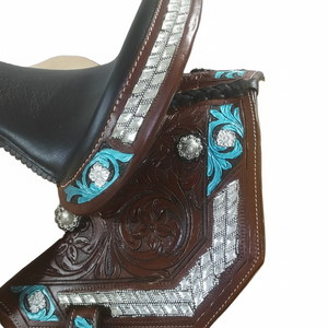 Selle de cheval respirante intelligente multicolore Selle de cheval d'équitation western Selles de dressage western pour chevaux - Product Image 1