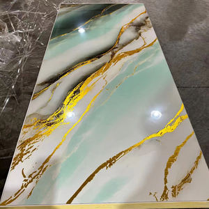 Nội thất vật nuôi bảng tường vàng lá phim tre than bóng UV đá cẩm thạch gỗ Veneer Bảng điều chỉnh cho TV nền - Product Image 4