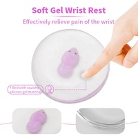 Tapis de souris en gel transparent rond Crystal Cartoon Amber Kawaii avec repose-poignet pour le jeu, la maison et le bureau