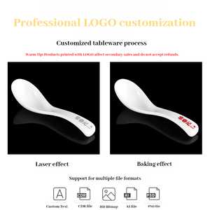 Tùy Chỉnh Melamine Món Ăn Trẻ Em Trắng Muỗng Súp Melamine Muỗng Đặt Dài Xử Lý Muỗng Với Logo - Product Image 5