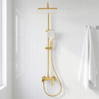 Robinet de douche en laiton à trois fonctions avec ensemble de douche de bain rotatif à 180 degrés