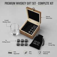 En Existencia, Regalo Novedoso, Piedras de Whisky de Basalto, Juego de Vasos de Whisky Redondos de Cristal, Regalo para Hombres, Papá, Esposo, Amantes del Whisky