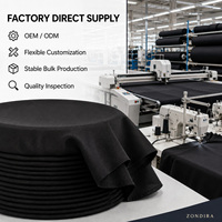 Nappe noire tissée 240 GSM en polyester filé MJS, personnalisable, classique, commerciale, lavable, pour hôtels, restaurants, mariages