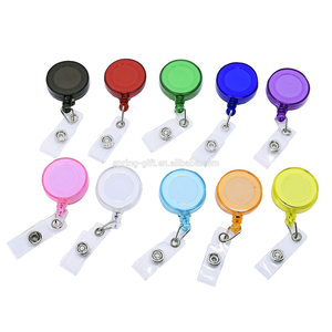 Vente en gros de porte-badge rétractable rond en plastique transparent de 32 mm, porte-carte d'identité <span class=keywords><strong>yoyo</strong></span>, accessoire - Product Image 1