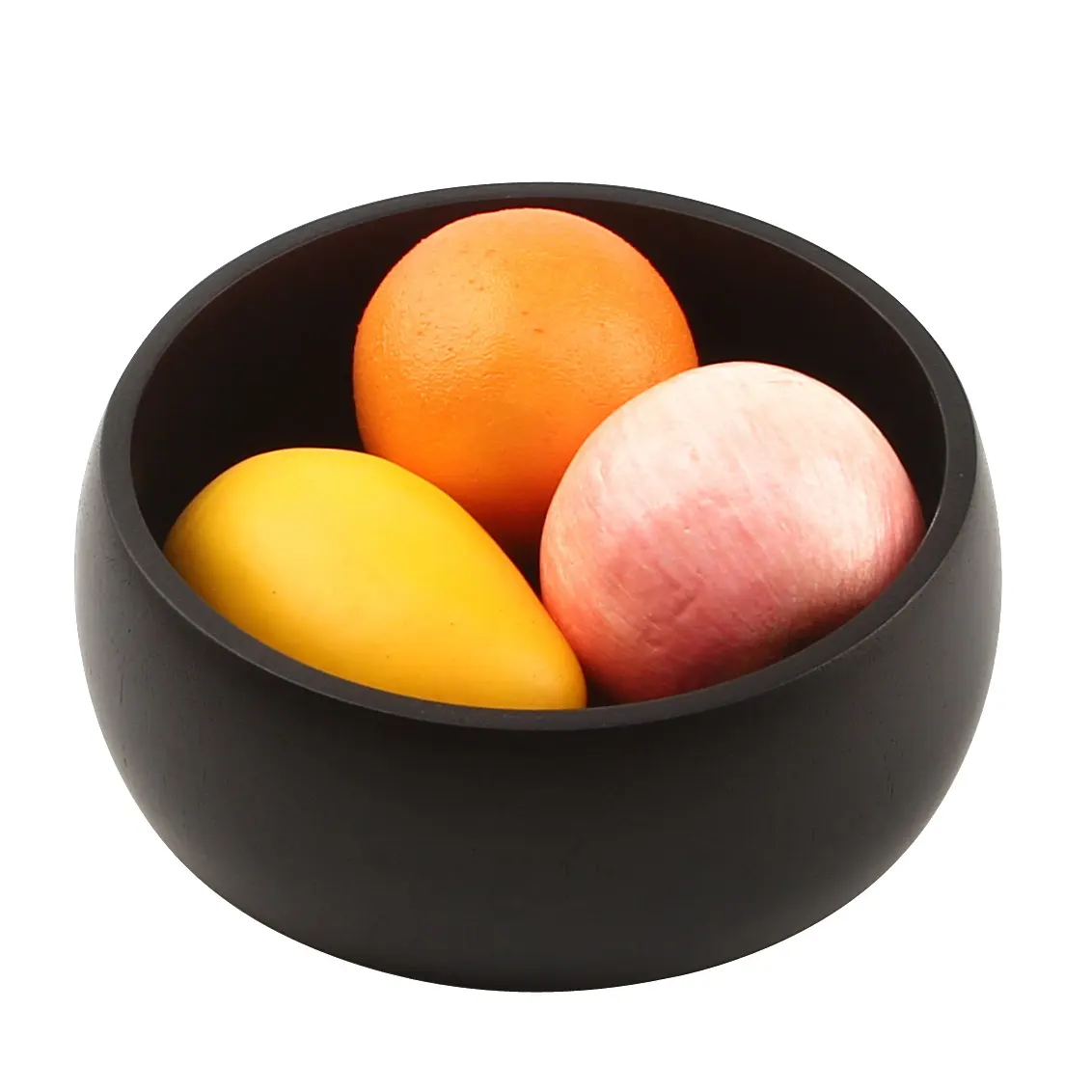 Wooden Handmade Black Bowl for for Rice Miso Serving Home Kitchen Tableware