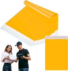 Sacs de Courrier Auto-Adhésifs en Polyéthylène Jaunes, Sacs d'Emballage Imperméables, Sacs d'Expédition 10*13'' Sans Odeur Piquante - Product Image 1
