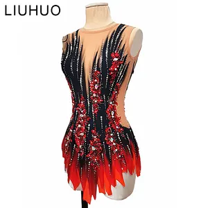 LIUHUO фигурные колготки для гимнастики rtmica для девочек красный Катание на коньках гимнастические трико юбка женские костюмы